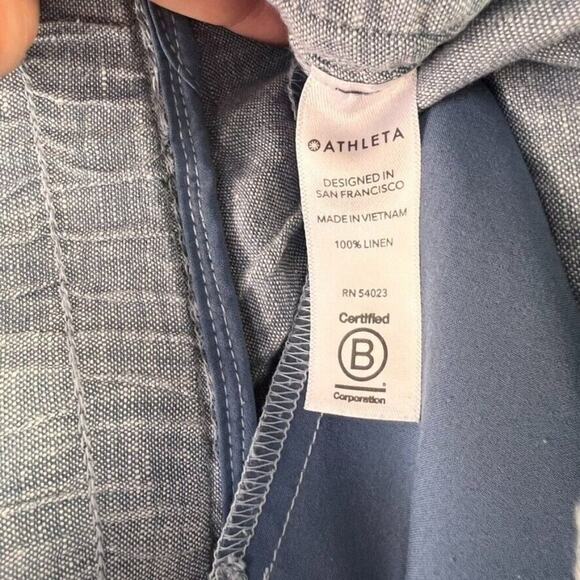 Athleta Cabo Linen Jogger Pants Womens 2 Chambray Blue Drawstring 530642 - Picture 9 of 14